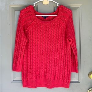 American Eagle Cable Sweater Red Size Large